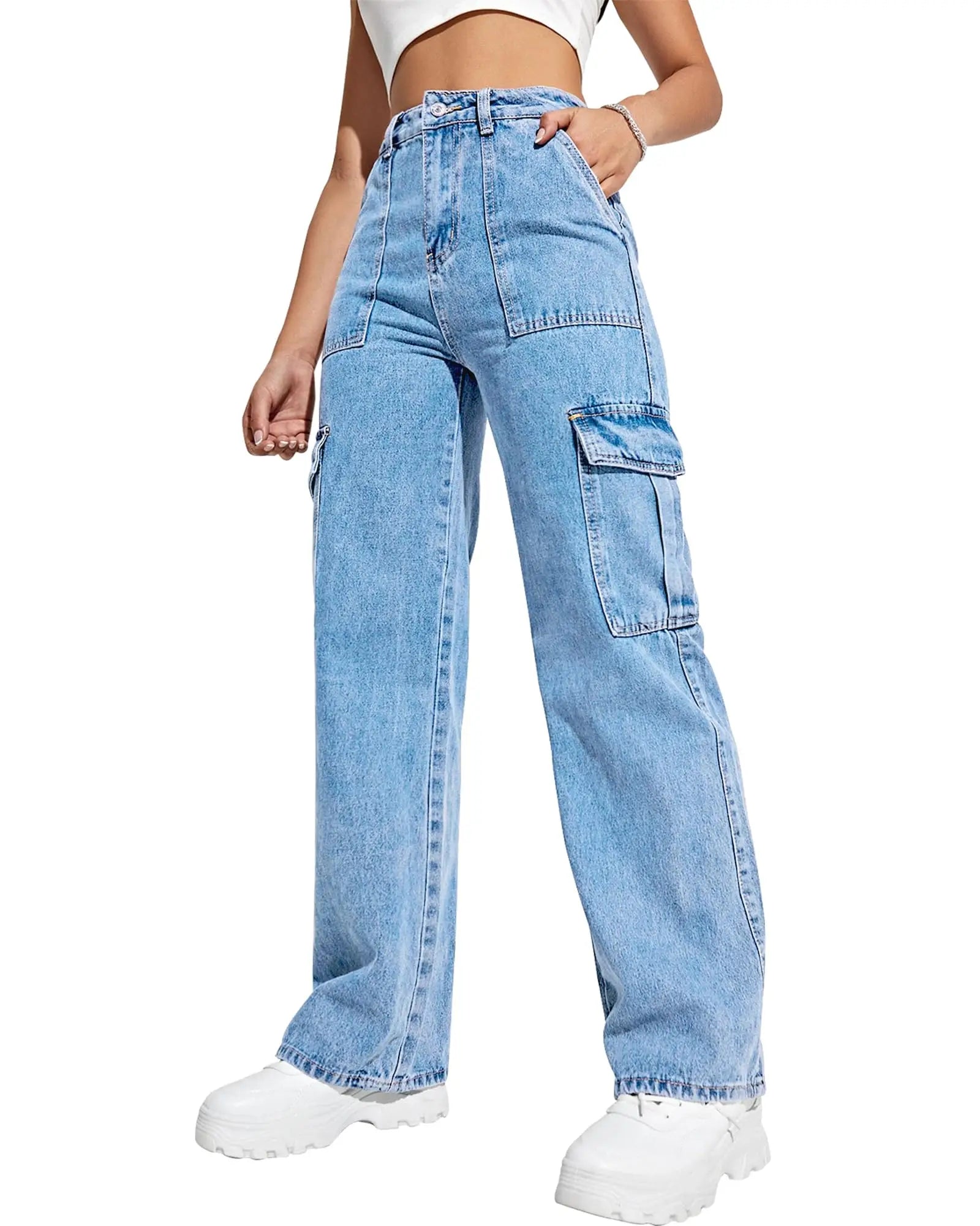CargoFit Women's High Waisted Baggy Jeans