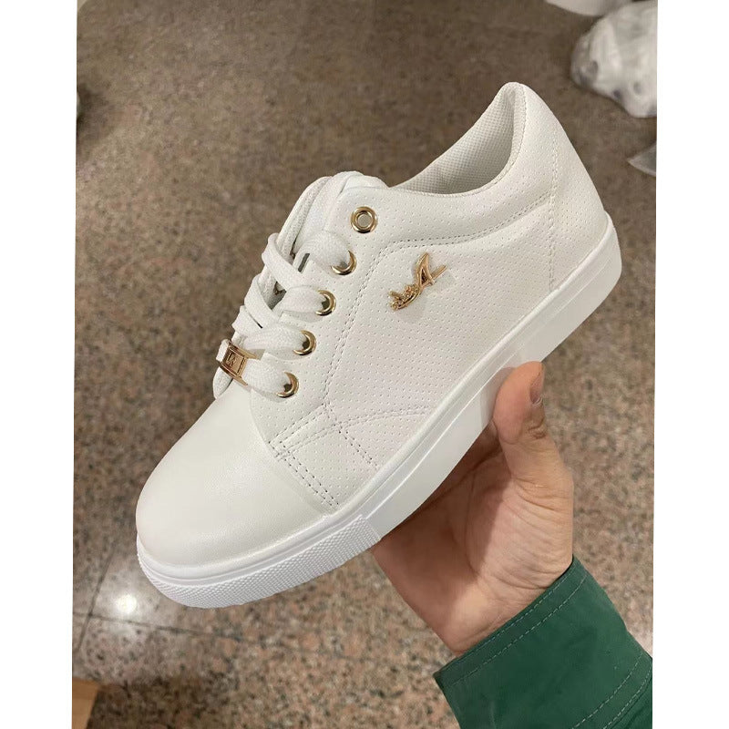 Women Flat Sneakers Breathable Lace-up Shoes For Girls - cas7m