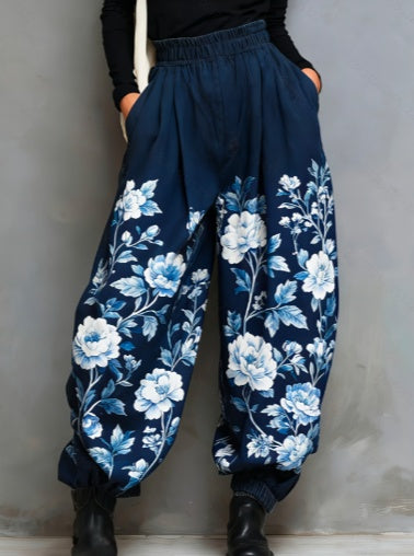 Ethnic Style Loose Lantern Pants - cas7m