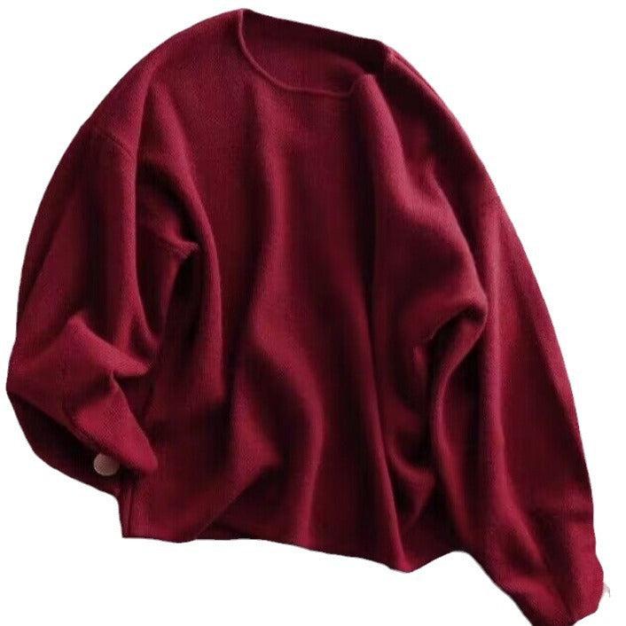 New Design Sense Niche Base Stylish Fashion Red Sweater - cas7m