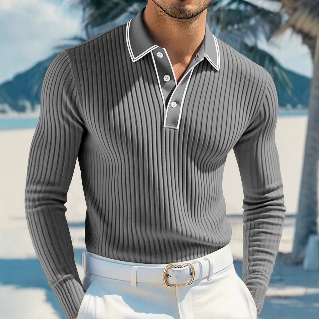 Men's POLO Long-sleeved Shirt - cas7m