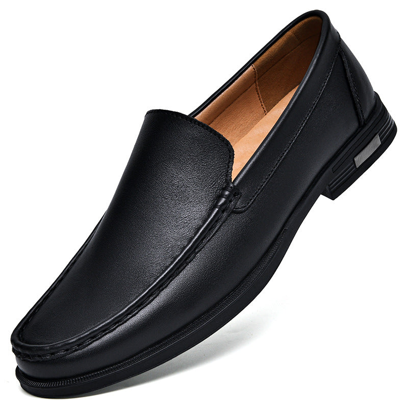 British Casual White Shoes Business Formal Wear Slip-on Hollowed-out Breathable Leather Shoes - cas7m