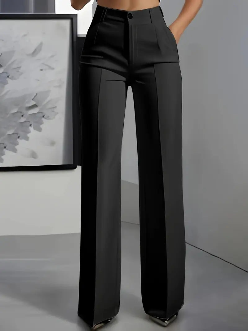 Women's White Minimalist Pants Made Of Polyester - cas7m