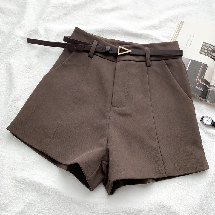 Fashion Versatile High Waist Slim Suit Shorts - cas7m
