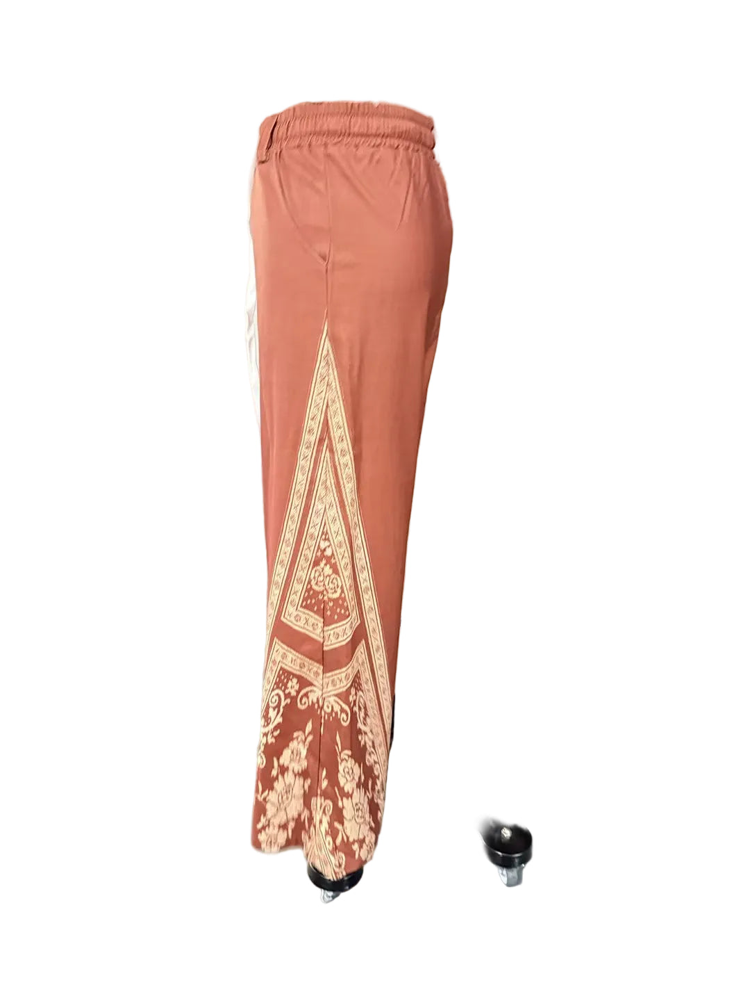Women's Retro Patchwork Wide-Leg Pants, High-Waisted Drape Flared Pants, Ethnic Style Tie Casual Pants - cas7m