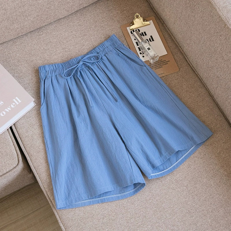 New Cotton And Linen Loose Shorts For Women - cas7m