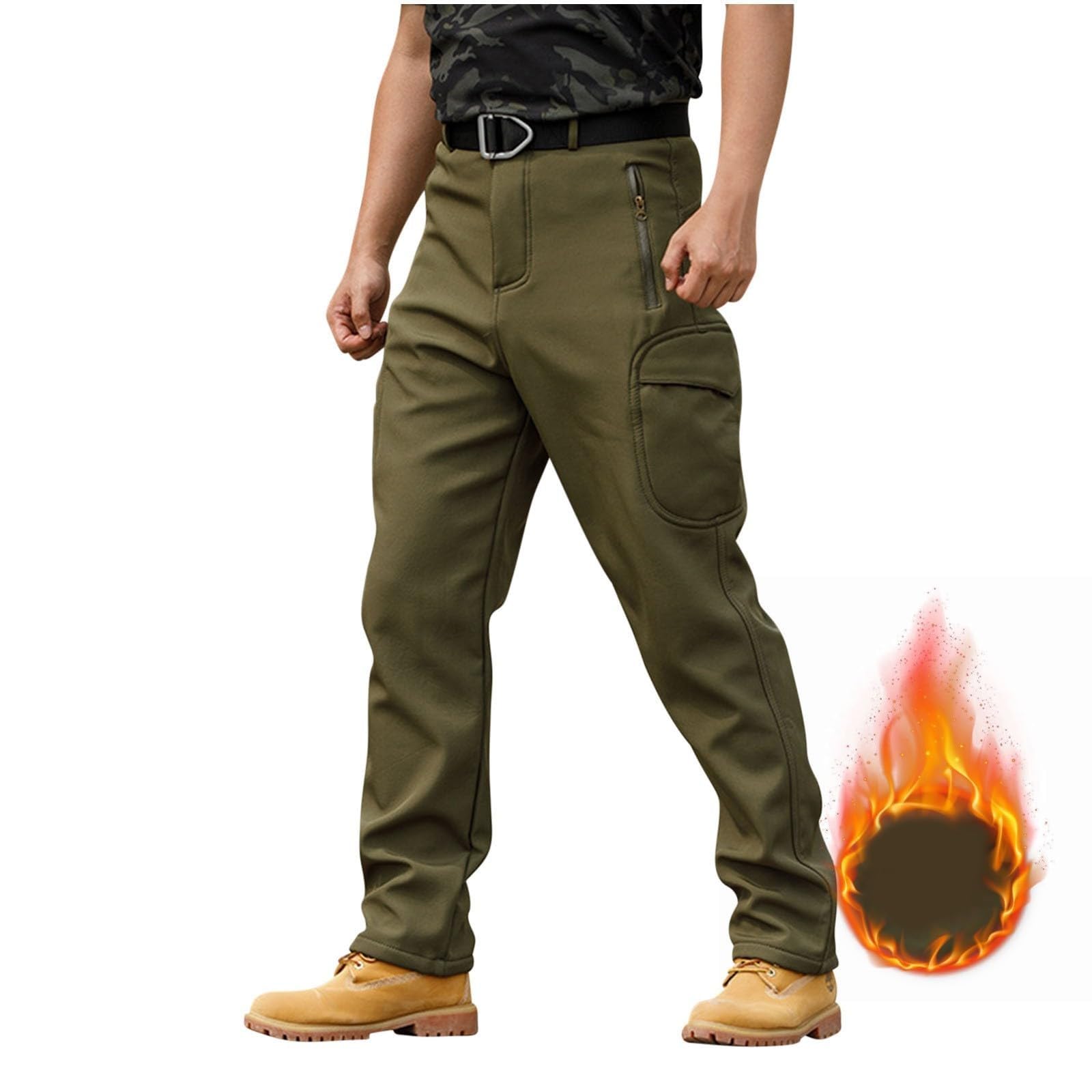 Men's Tactical Winter Cargo Pants with Multi Pockets