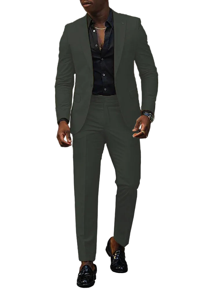 Mens New Autumn Slim-Fit Two-Piece Suit - cas7m