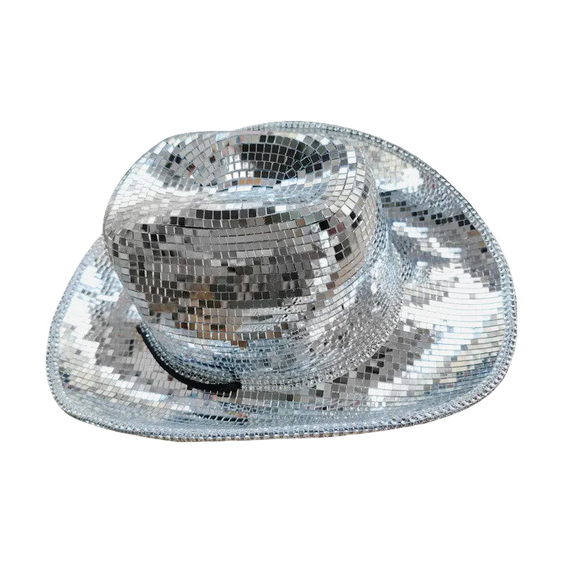 Prom Party Reflective Mirror Laser Fisherman Cowboy Hat - cas7m