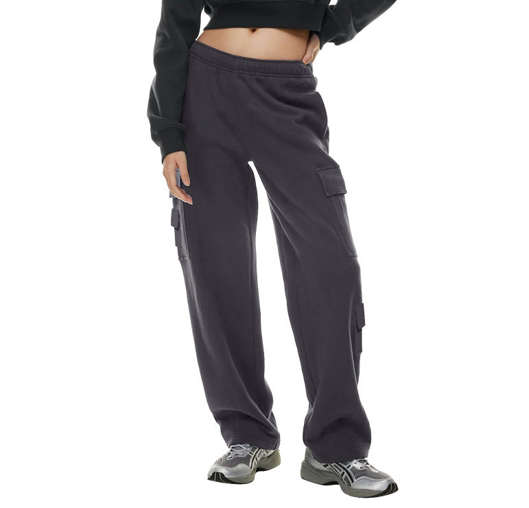 Women's Fashion Work Clothes Pocket Sweatshirt Trousers - cas7m