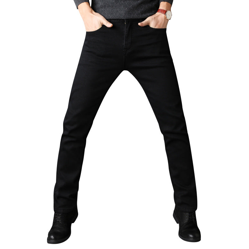 spring and summer new men's jeans men's Korean version of the trend of self-cultivation stretch pants youth black pants men - cas7m