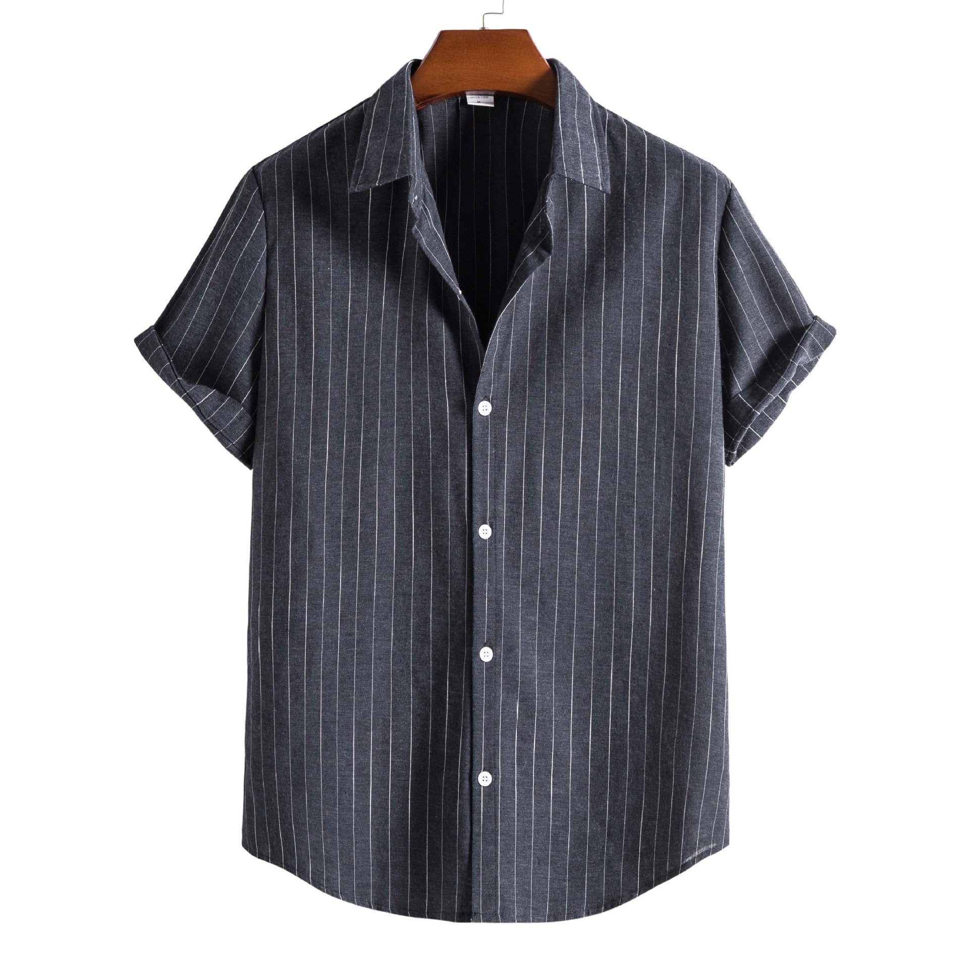 Casual Striped Short-sleeved Shirt For Men - cas7m