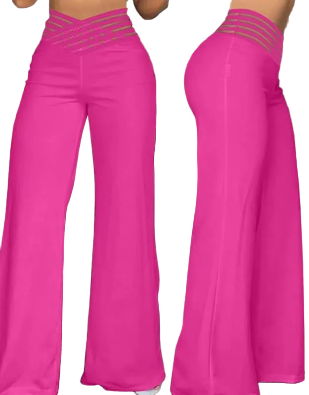 Hollow-out Belt Trousers Micro-flared - cas7m