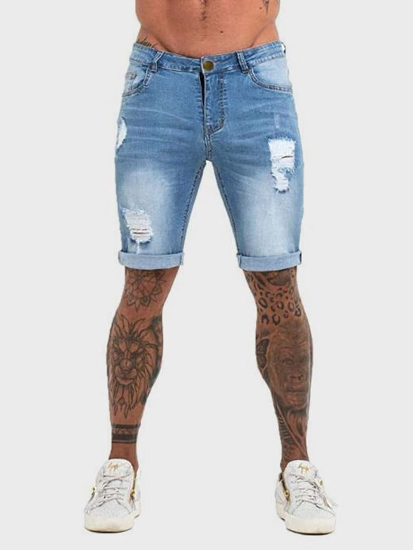 Summer Popular Light Color Men's Ripped Jeans - cas7m