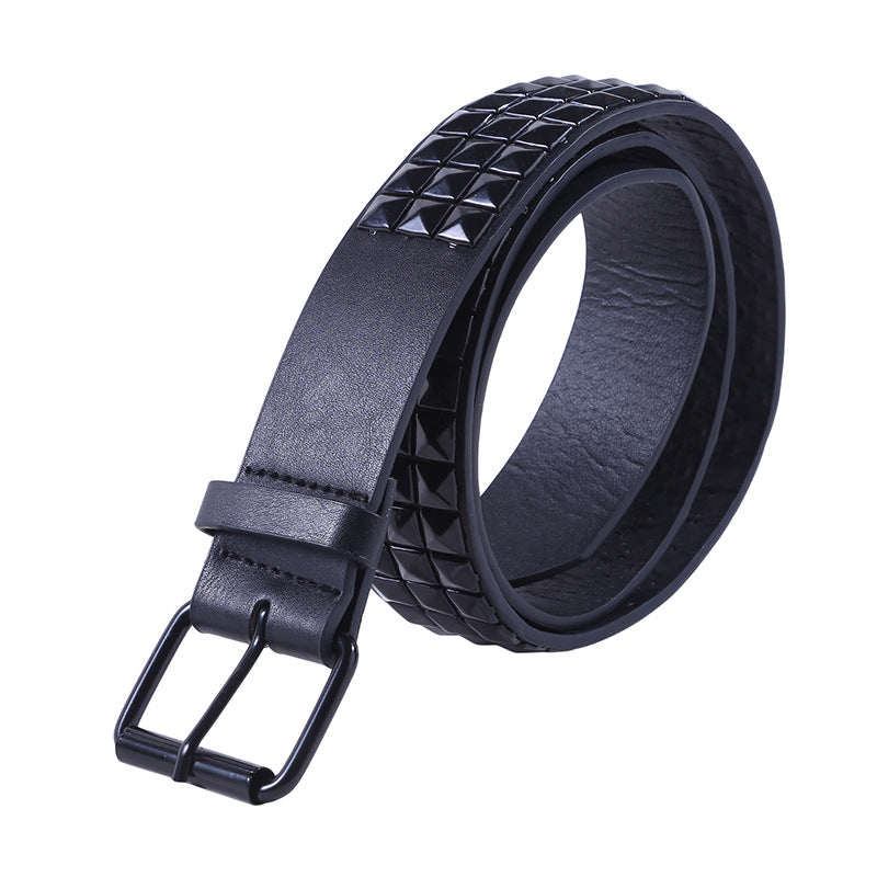 Hollow Rivet Belt PU Waistband Temperament Men And Women - cas7m