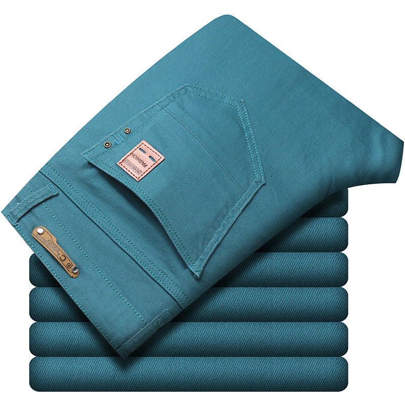 Casual Men's Slim Straight Stretch Colored Trousers - cas7m