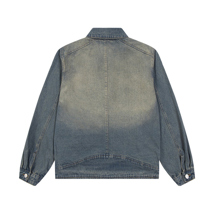 Punk Old Wash Denim Jacket Men - cas7m