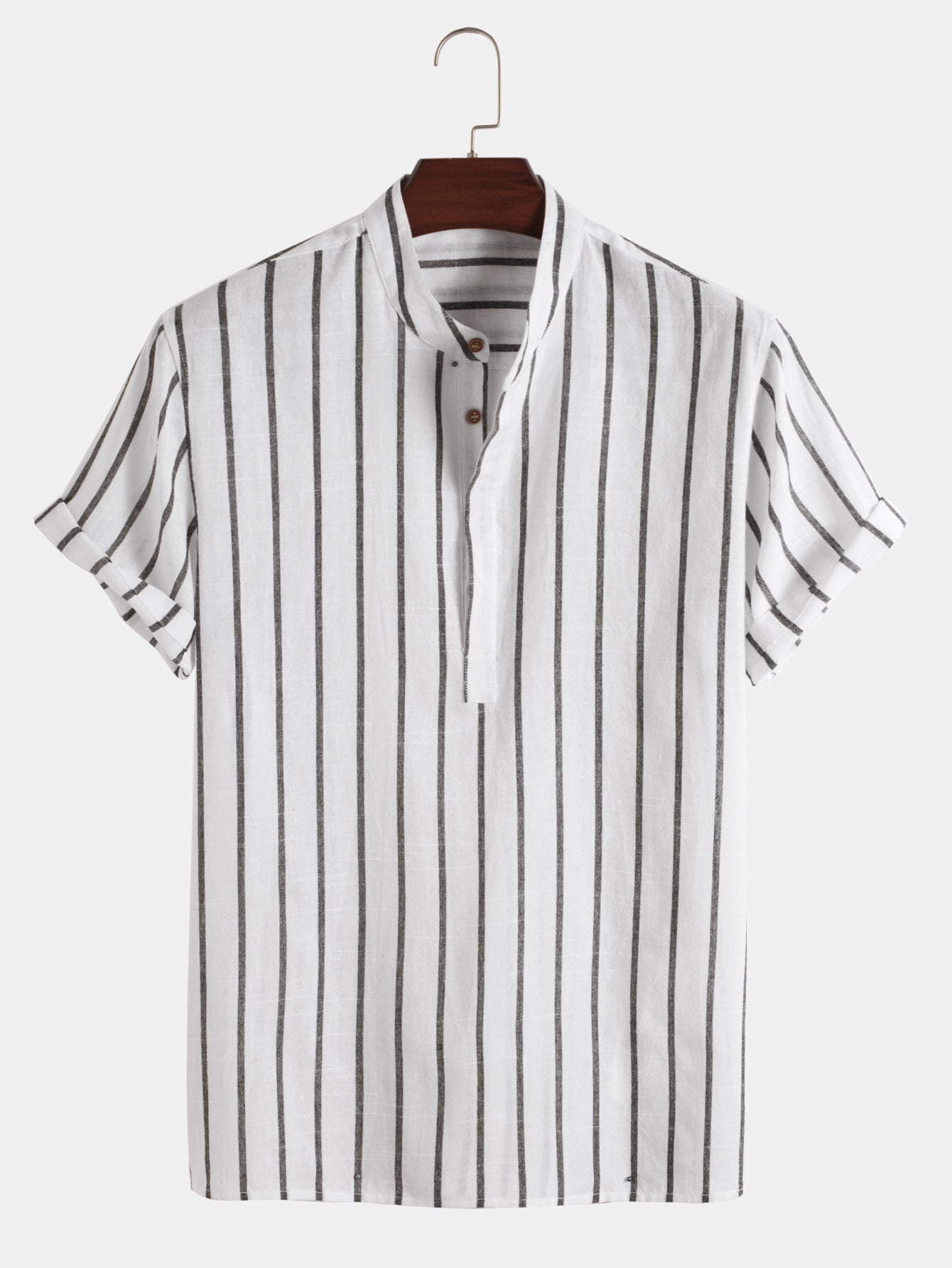 Fashion Striped Casual Men's Shirt Short Sleeve - cas7m