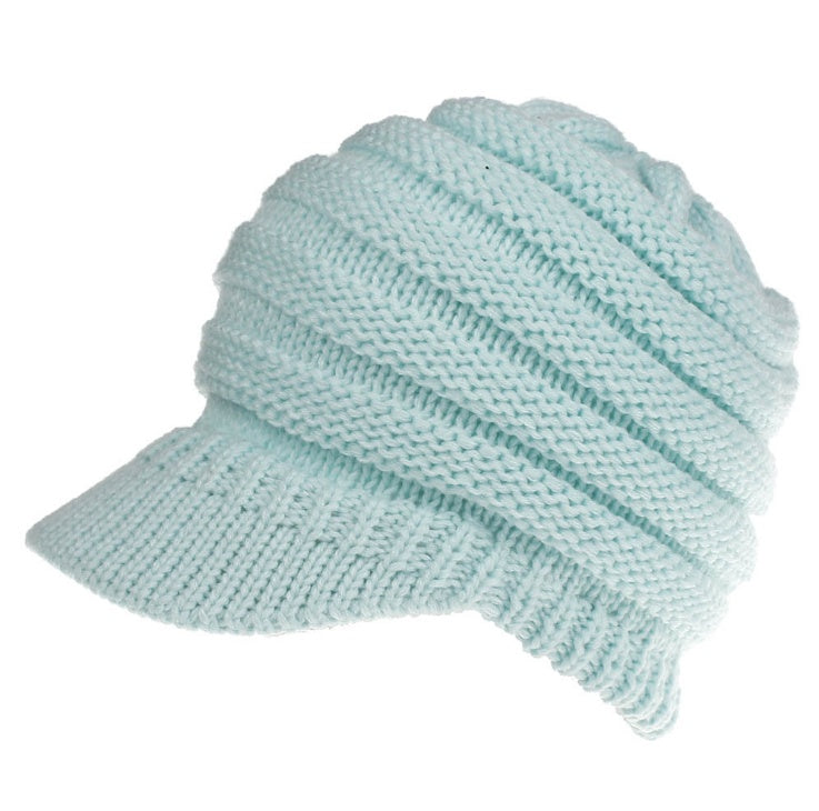 BeanieTail Knit Hat for Stylish Ponytails & Buns - Warm & Versatile - cas7m