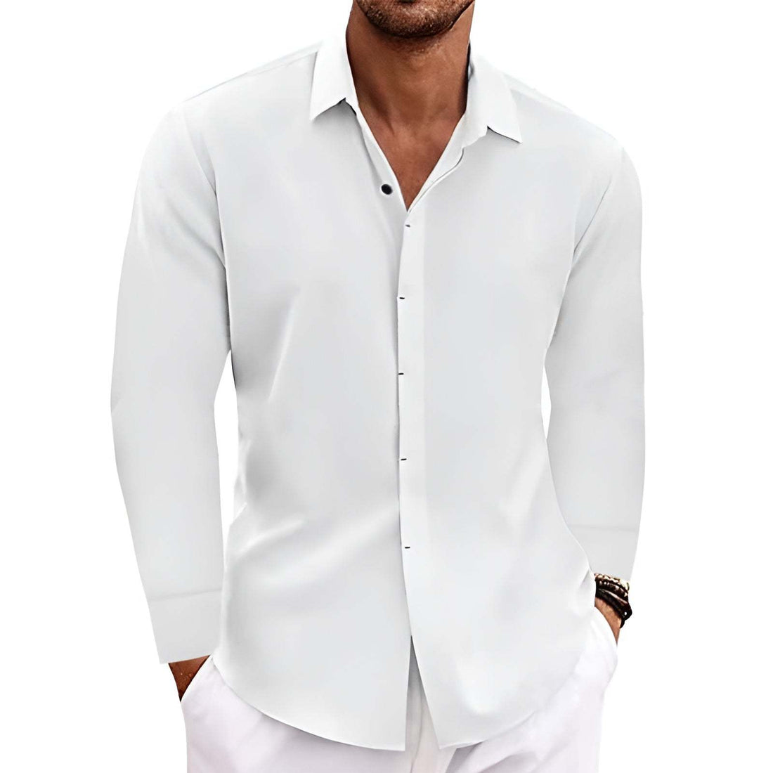 Solid Color Long Sleeve Men's Cardigan