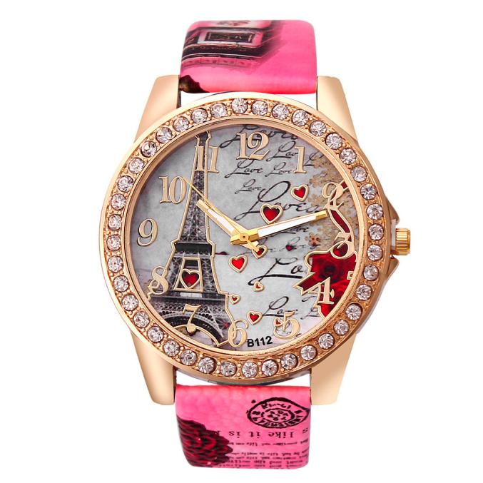 Chic Women's Quartz Watch with PU Leather Strap - Perfect Gift - cas7m
