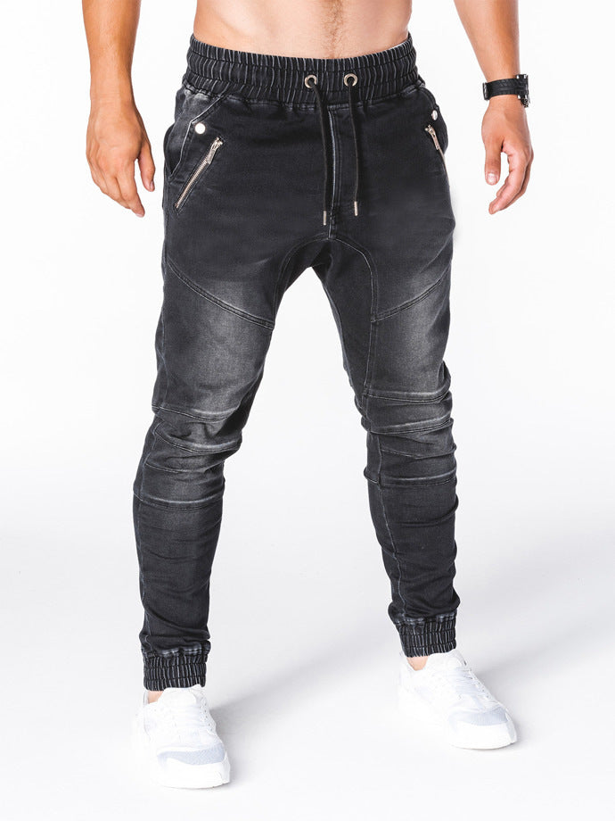 Washed Denim Casual Pants Bunch Jeans - cas7m