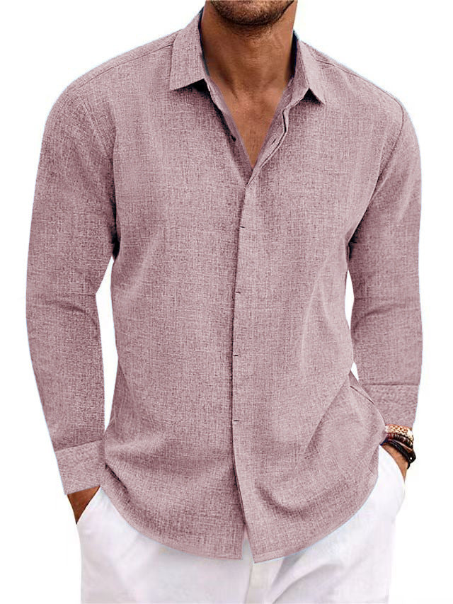 Solid Color Long Sleeve Men's Cardigan