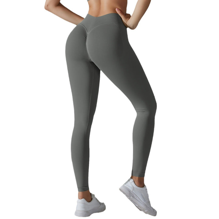 Seamless Back V Waist Peach Hip Shaping Training Yoga Pants Sports Running Hip Shaping Fitness Pants - cas7m