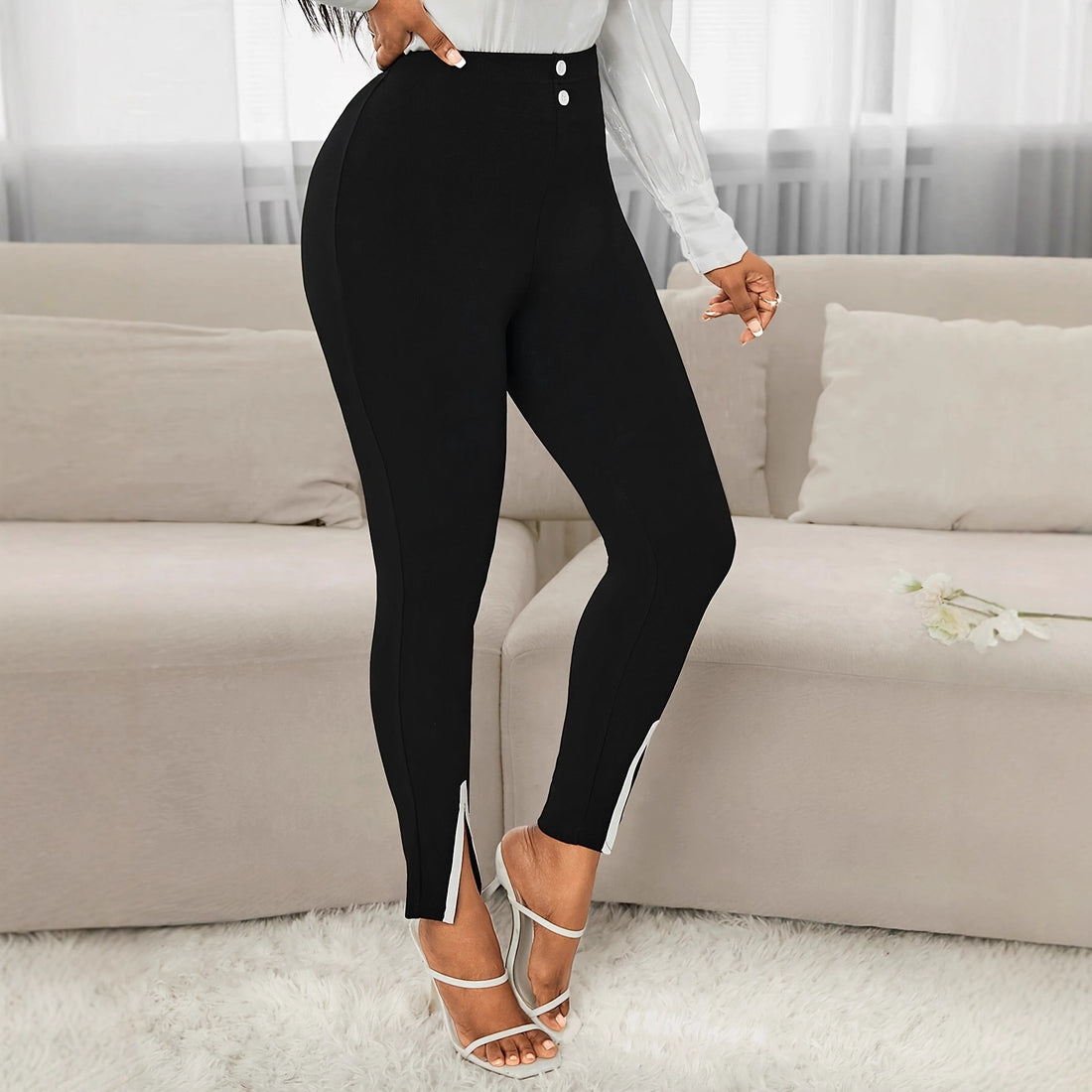 European And American Elegant Commuting Slim-fit Pants - cas7m
