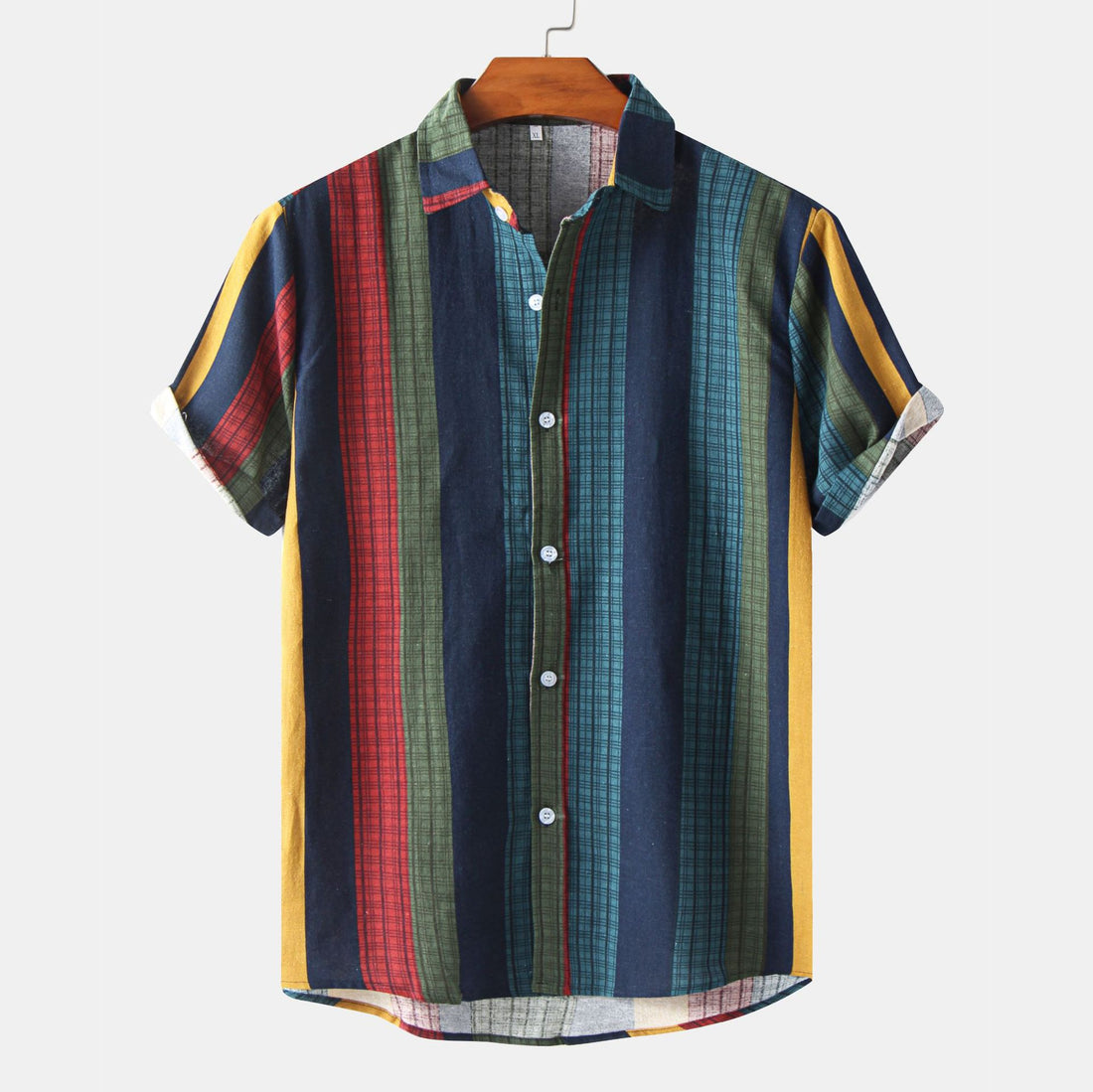 Casual Men's Cotton And Linen Short Sleeve Shirt Hawaiian Short Sleeve Printed Shirt Men - cas7m