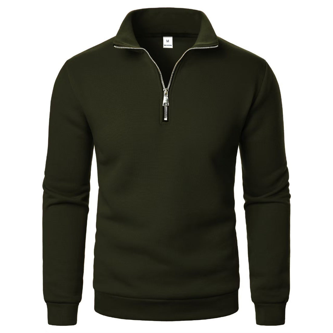 Men's Stand Collar Half Zip Casual Solid Color Long Sleeve - cas7m