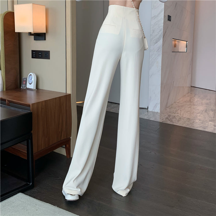 Women's Wide-leg Pants Spring New High-waist All-match Drape Mopping Trousers - cas7m