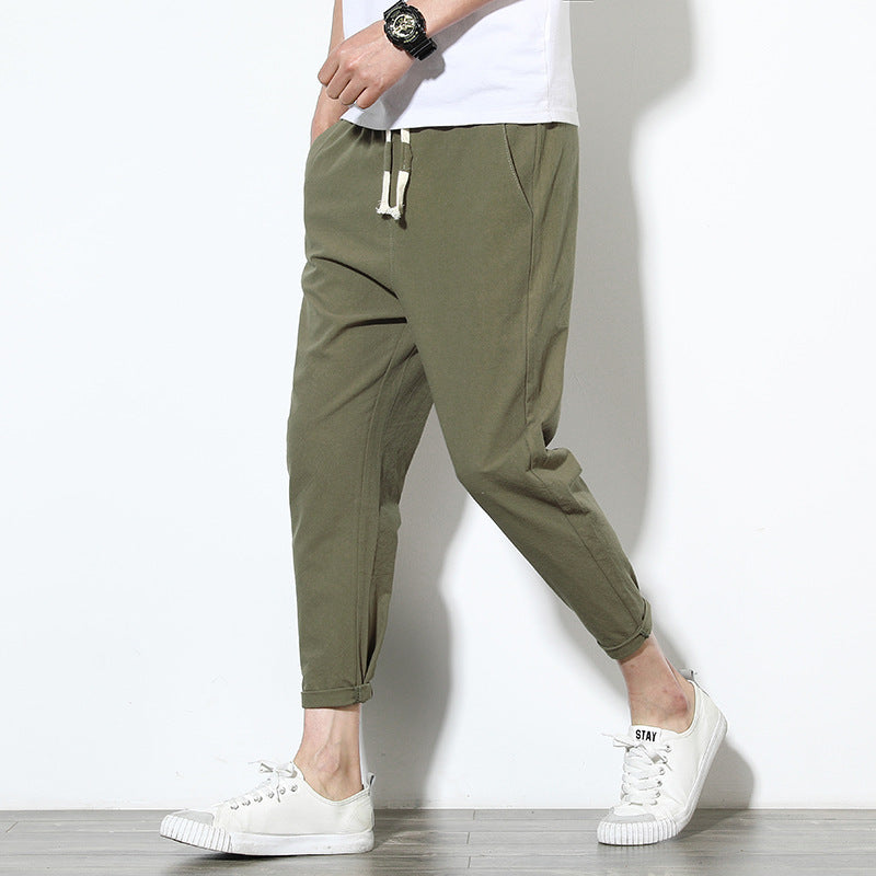 Summer men's pants pants linen Korean trend loose casual pants feet cotton Mahal pants men's pants - cas7m