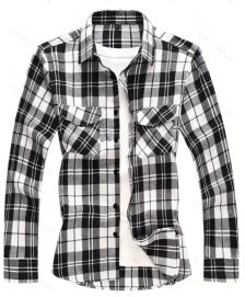 Mens Stylish Long-Sleeve Lapel Shirt - cas7m