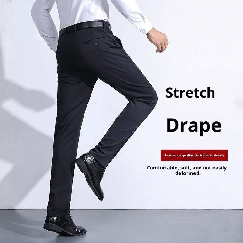 Men's Black Slim Straight Formal Pants Men's Pants - cas7m