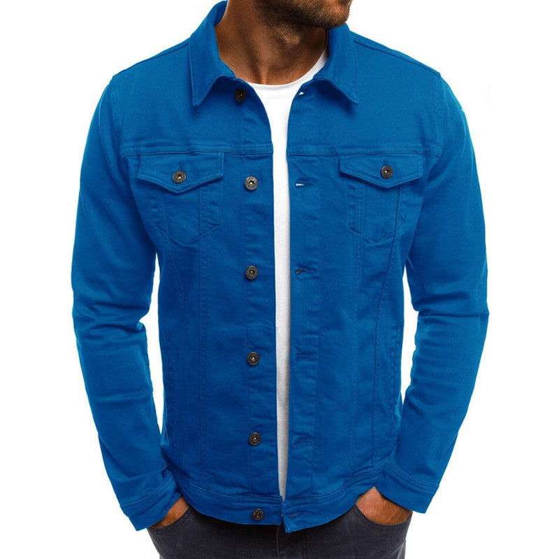 Casual Men Jacket Denim Button Shirt - cas7m
