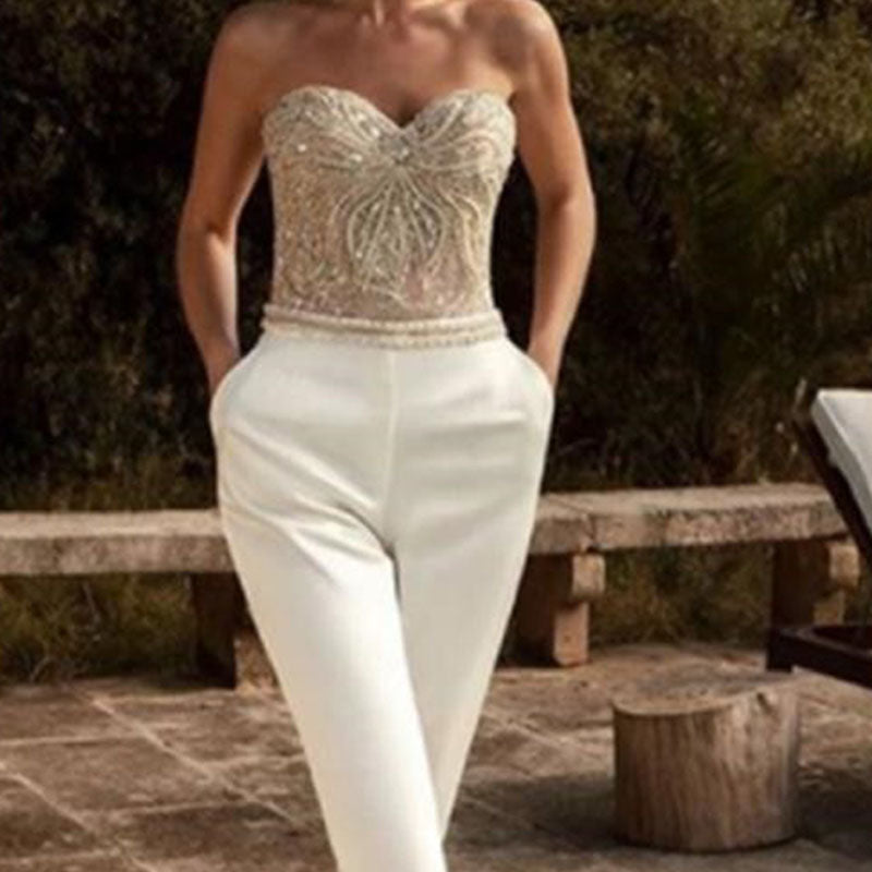 Fashion Strapless Sleeveless Jumpsuit Women - cas7m