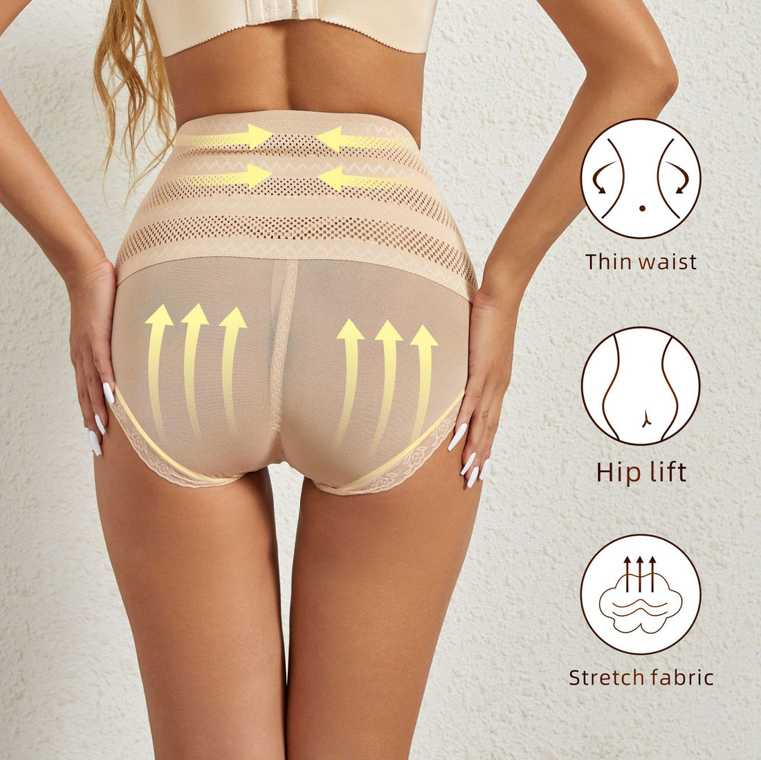 Women's Body Shaping Abdominal Pants Body Shaping And Hip Lifting Basic Panties - cas7m