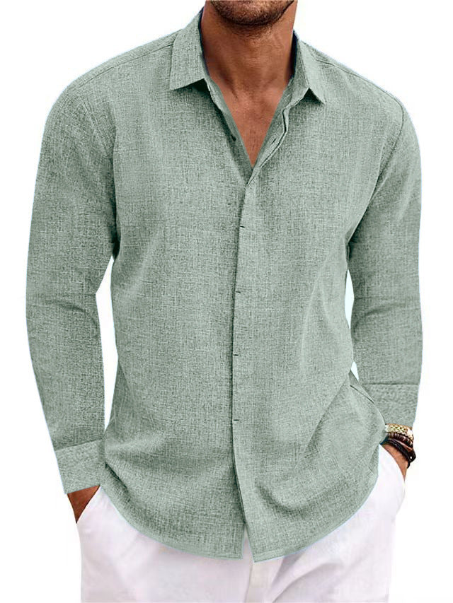 Solid Color Long Sleeve Men's Cardigan