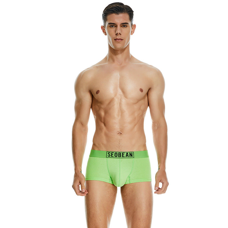 Men's Cotton Underpants Low Waist Casual Boxer Boxer Briefs - cas7m