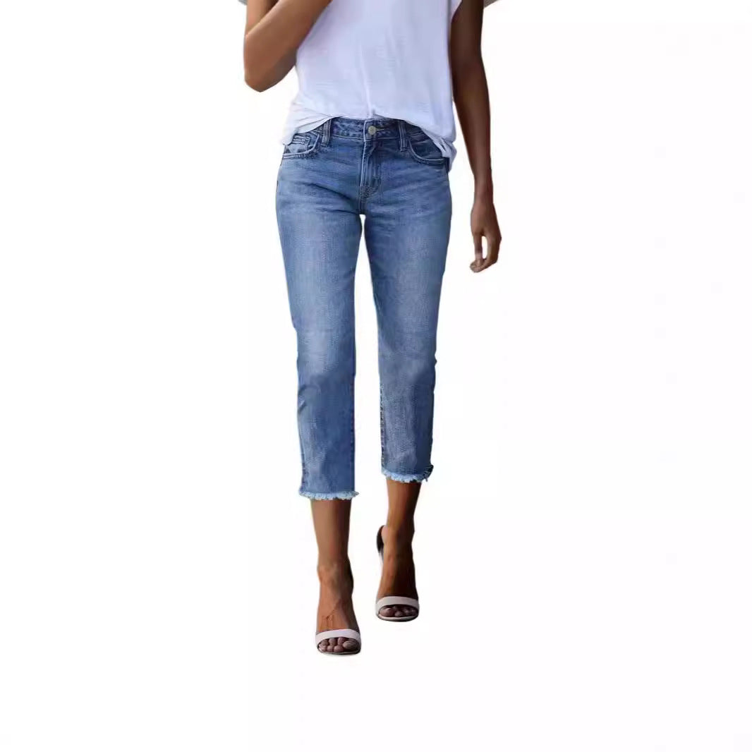 Fashionable Retro Slim-fit Stretch Jeans For Women - cas7m