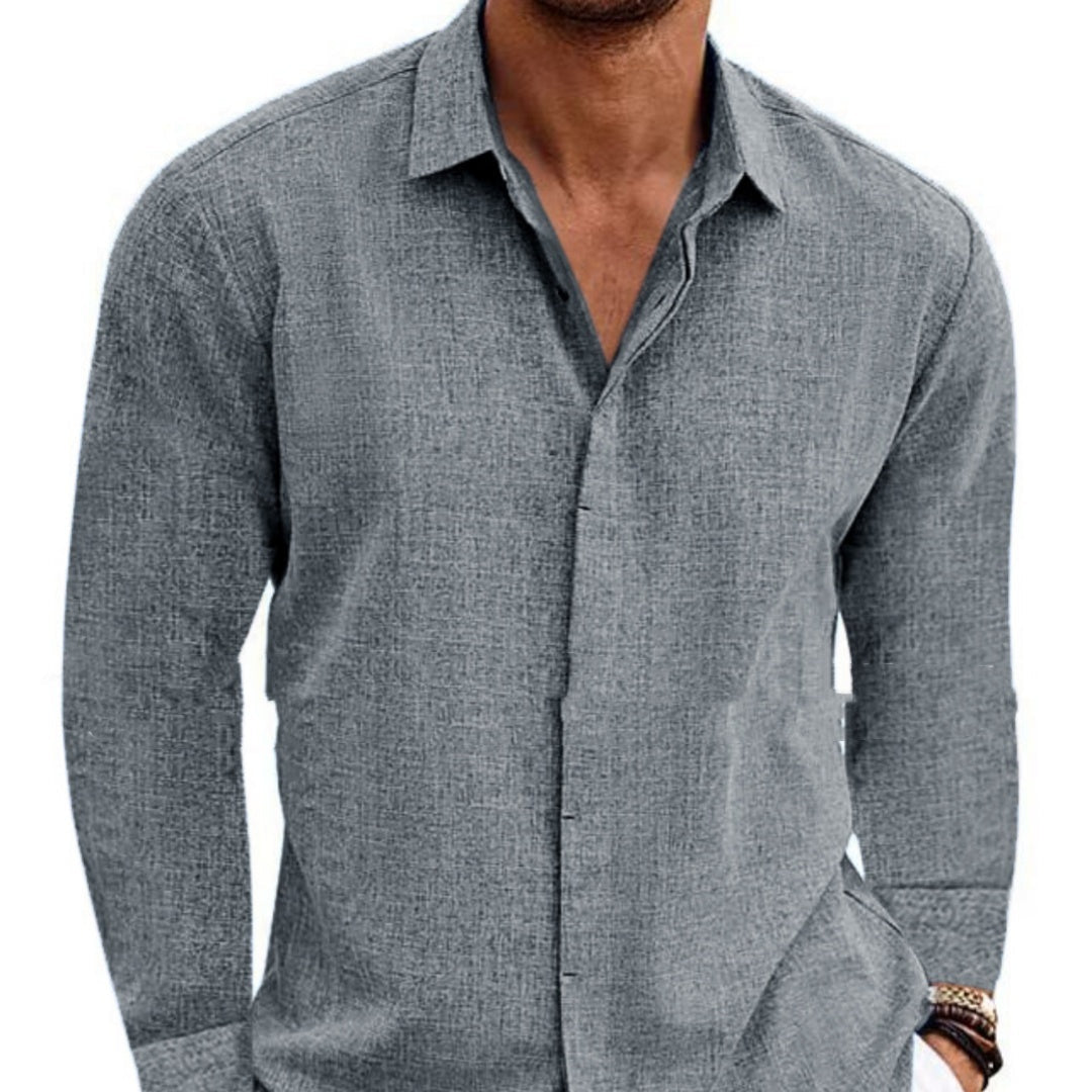 Solid Color Long Sleeve Men's Cardigan
