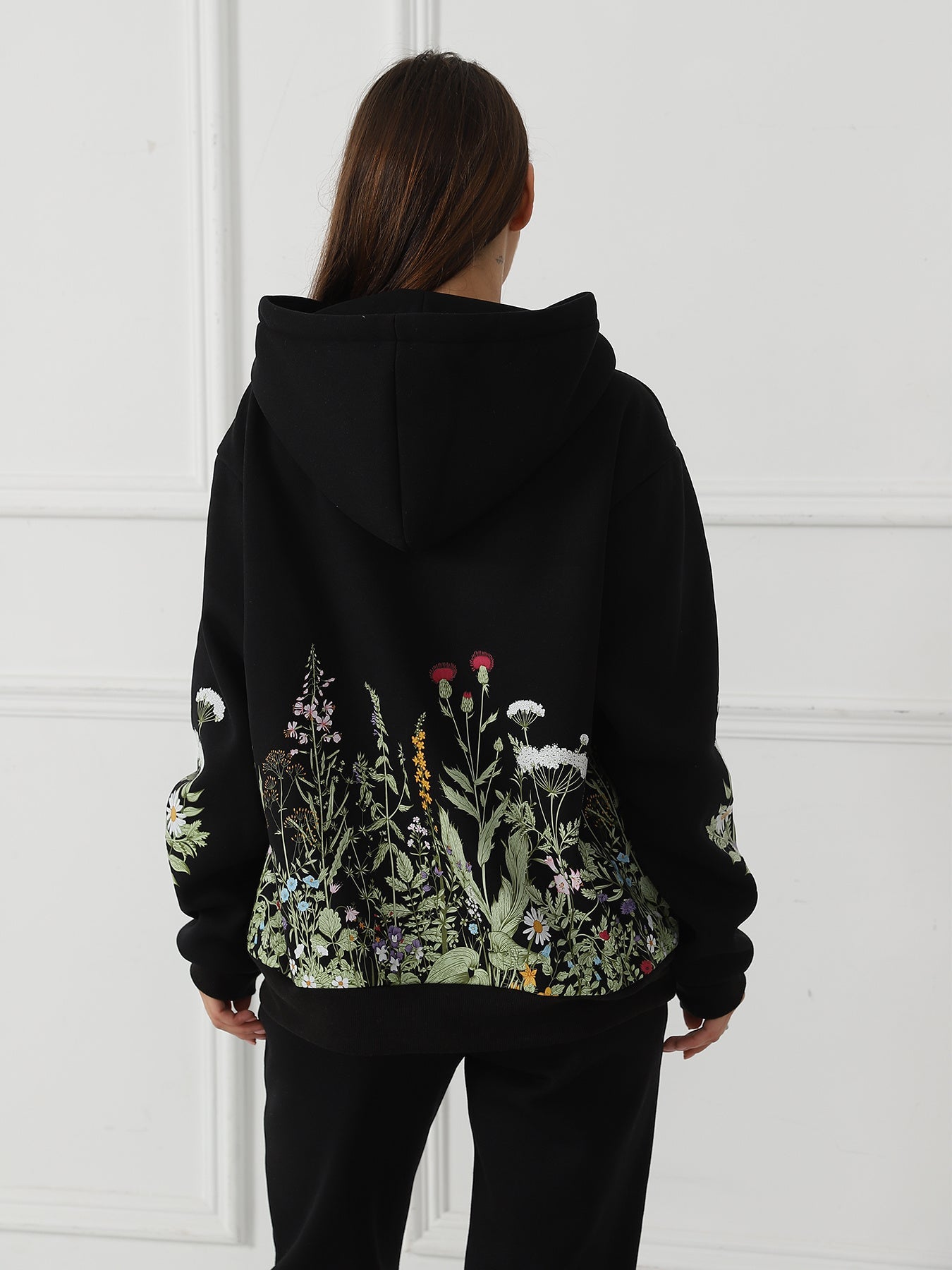 Ladies' Floral Print Long Sleeve Sweatshirt