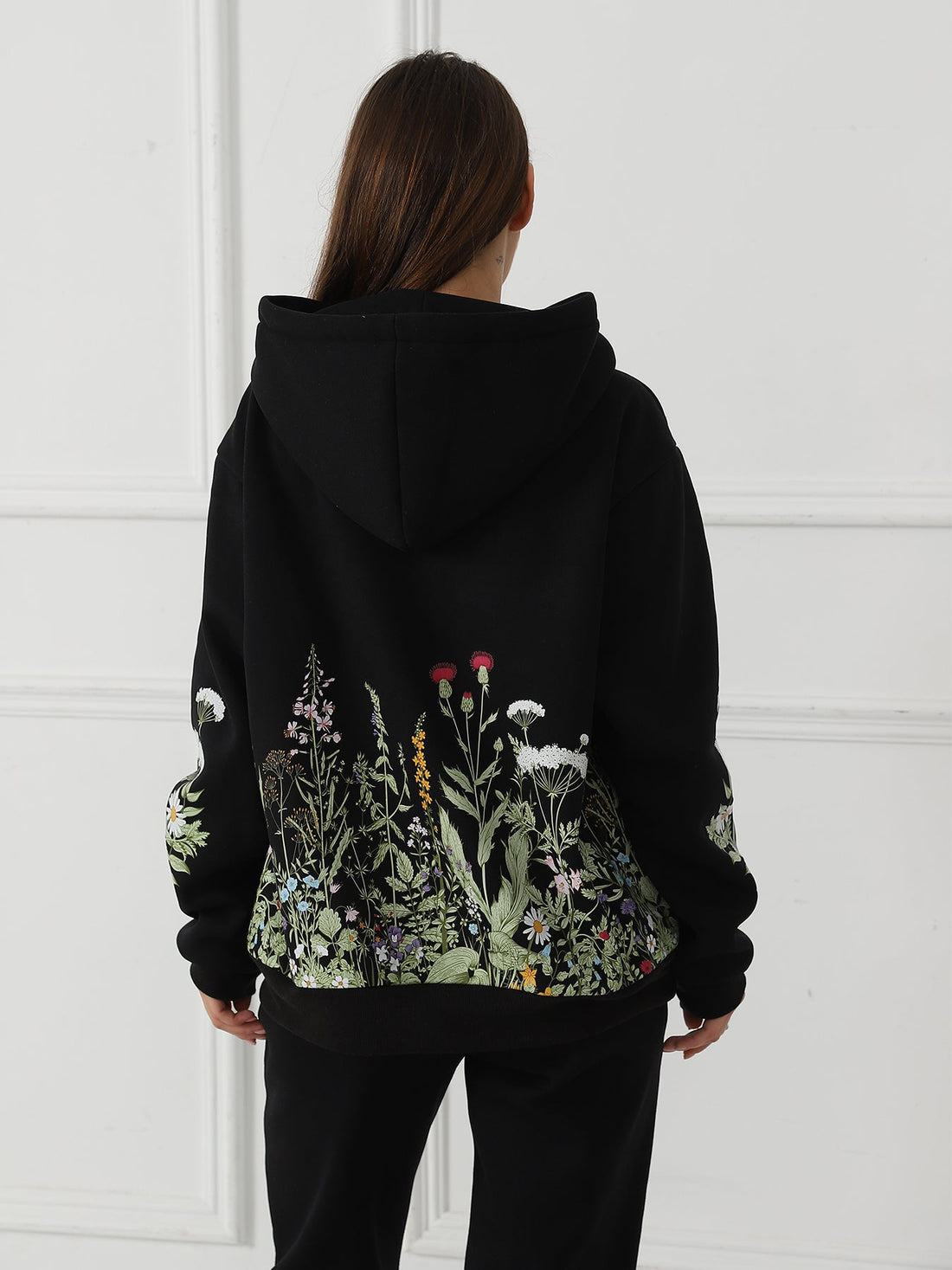 Ladies' Floral Print Long Sleeve Sweatshirt