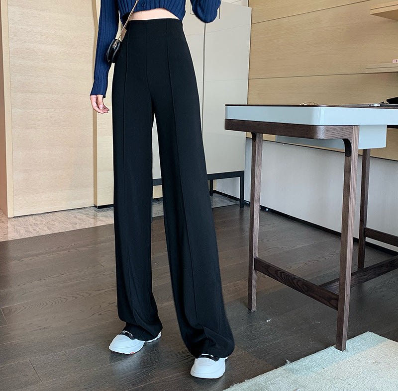 Women's Wide-leg Pants Spring New High-waist All-match Drape Mopping Trousers - cas7m