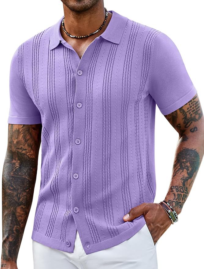 Fashionable Striped Hollow-Out Knitted Sweater For Men - cas7m
