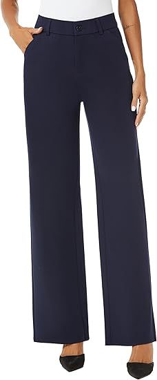 Women's Commuter High-Waisted Wide-Leg Pants - cas7m