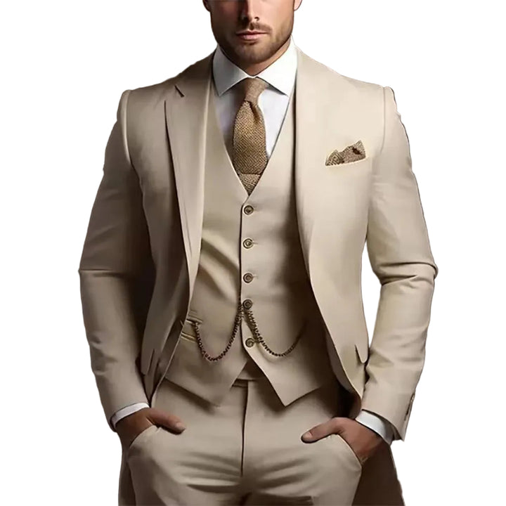 Men's High-grade Gentleman Temperament Slim Suit Three-piece Suit - cas7m