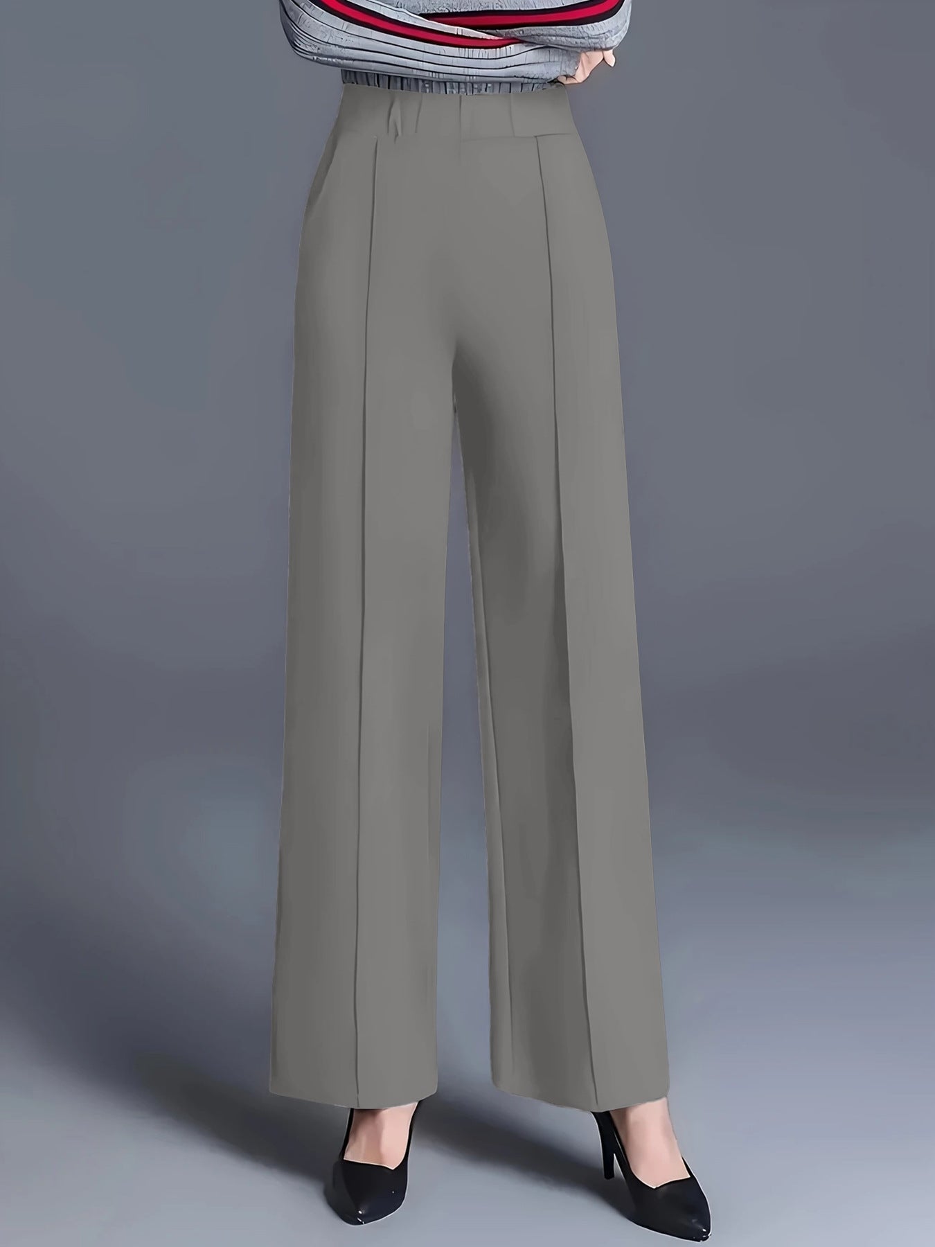 Elegant High Waist Wide Leg Pants: Chic Autumn Winter Essential - cas7m
