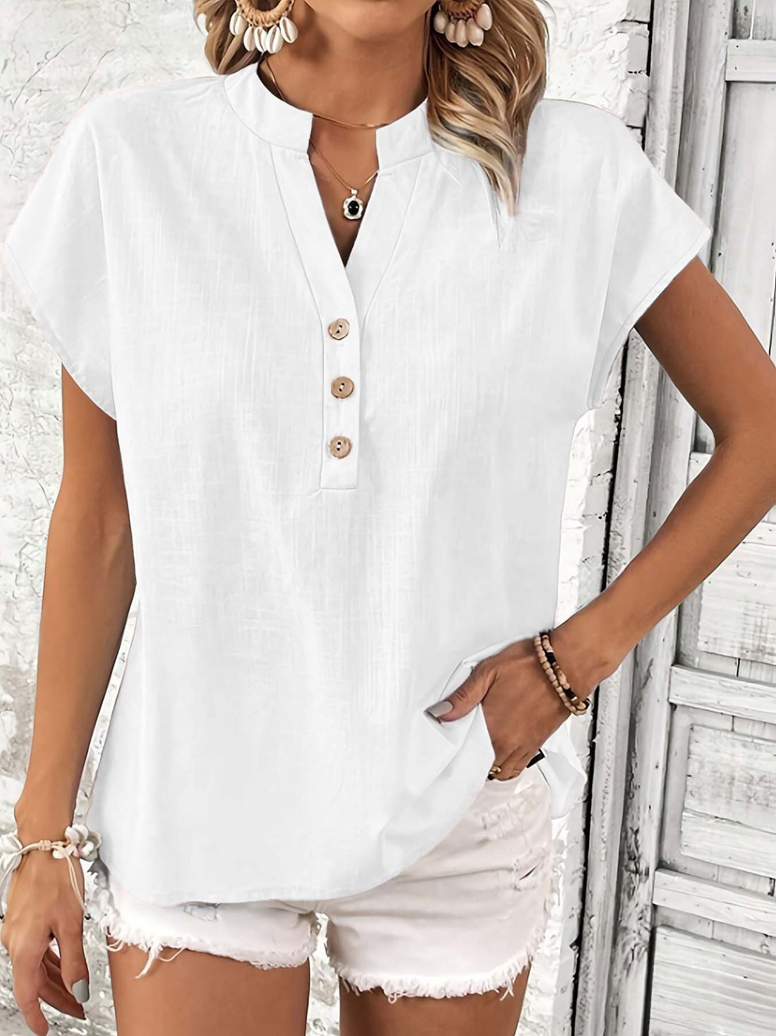 Retro Cotton And Linen Women's Casual Shirt - cas7m